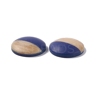 Two Tone Wood Grain Frosted Imitation Leather Style Resin Cabochons LS-RESI-G053-01D-1