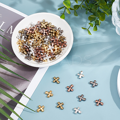 100Pcs 5 Colors Tibetan Style Alloy Beads FIND-ME0002-05-1