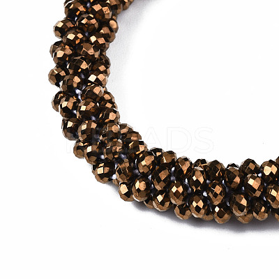 Bling Cutted Glass Bead Braided Stretch Bracelet BJEW-S144-003D-15-1