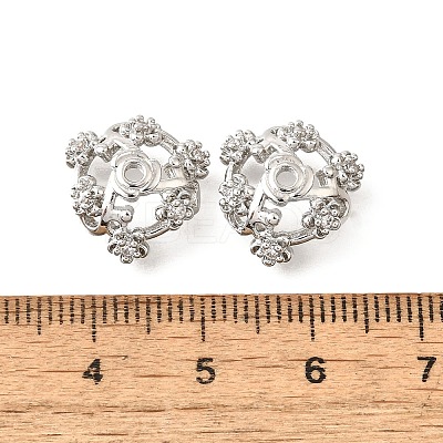 Flower Brass Bead Caps KK-V008-06P-1