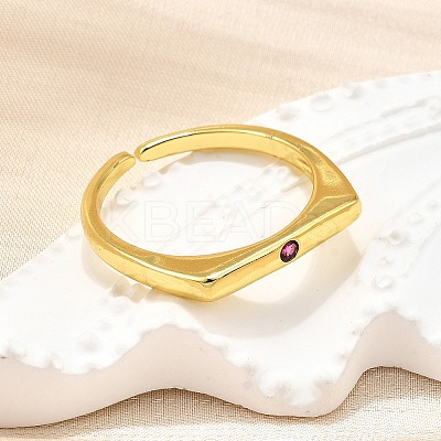Brass Micro Pave Cubic Zirconia Cuff Rings for Women RJEW-H247-16G-01-1