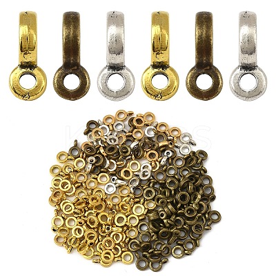 60Pcs 3 Colors Tibetan Style Tube Bails FIND-YW0007-58-1