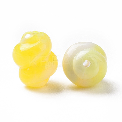 Two Tone Opaque Acrylic Beads OACR-P013-31B-1