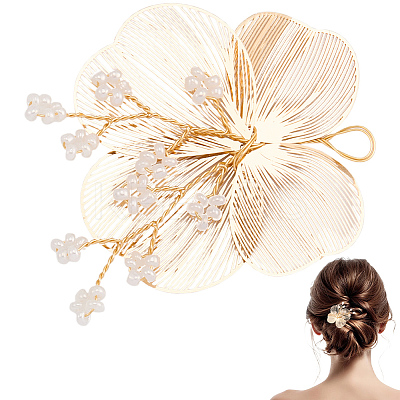 Alloy with Plastic Pearl Ornament Accessories FIND-WH20030-11A-G-1