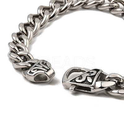 Non-Tarnish 304 Stainless Steel Cuban Link Chain Bracelet NJEW-D050-02C-P-1