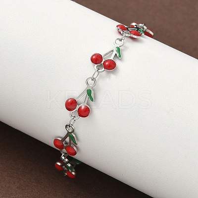 304 Stainless Steel Enamel Link Bracelets for Women BJEW-K226-16P-1