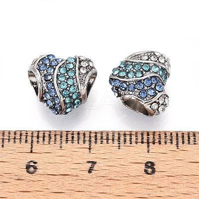 Alloy Rhinestone European Beads FIND-N009-12P-1