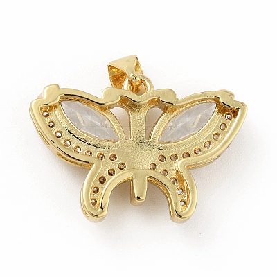 Brass Micro Pave Cubic Zirconia Pendants KK-B059-34G-D-1