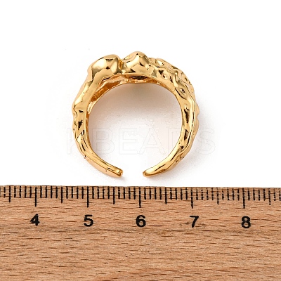 Brass Micro Pave Cubic Zirconia Cuff Rings for Women RJEW-F191-01G-02-1