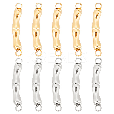 10Pcs 2 Colors 304 Stainless Steel Connector Charms STAS-UN0046-72-1