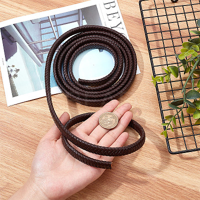 Flat Braided Leather Cord WL-WH0003-09A-1