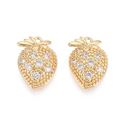 Brass Micro Pave Cubic Zirconia Pendants KK-T074-81G-1