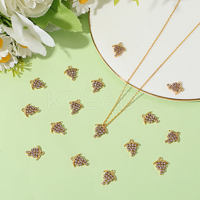 16Pcs Brass Micro Pave Cubic Zirconia Pendants KK-BBC0018-67-1