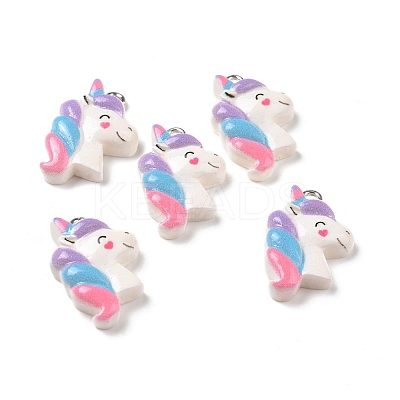 Opaque Resin Pendants RESI-J023-12B-1