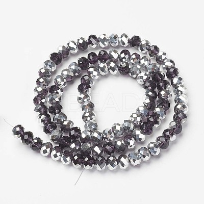 Electroplate Transparent Glass Beads Strands EGLA-A034-T3mm-M11-1