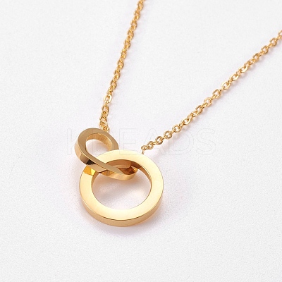 304 Stainless Steel Pendant Necklaces NJEW-L155-18-1