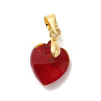 Brass Glass Pendants KK-Z073-14G-03-1