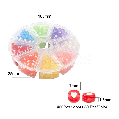 400Pcs 8 Colors Transparent Acrylic Beads TACR-YW0001-44-1