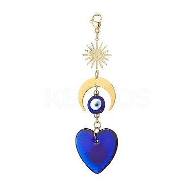 Handmade Evil Eye Lampwork Pendant Decorations HJEW-JM00912-05-1