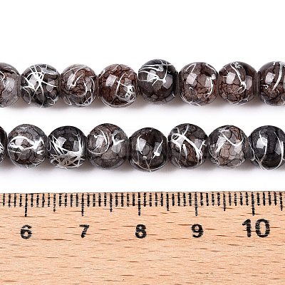 Drawbench Crackle Glass Beads Strands GLAA-N006-8mm-01-1