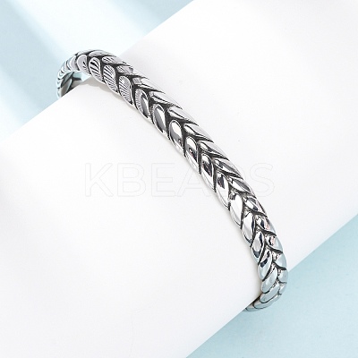 Retro 316 Surgical Stainless Steel Cuff Bangles BJEW-C142-14B-AS-1
