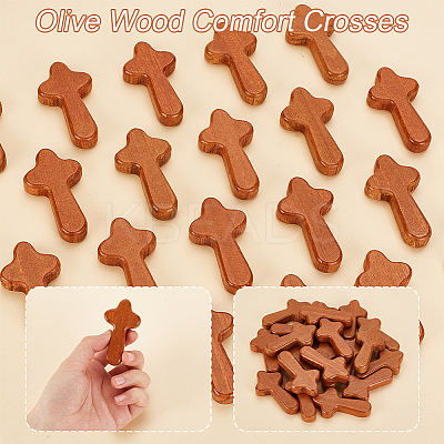 20Pcs Wooden Cross Wall Ornaments AJEW-GA0007-36-1