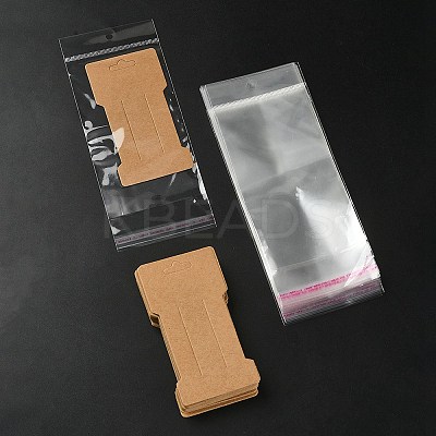 50Pcs Kraft Paper Hair Clip Display Cards CDIS-YW0001-07-1