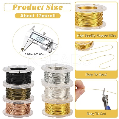 2 Rolls Round Copper Craft Wire CWIR-YW0001-05A-1
