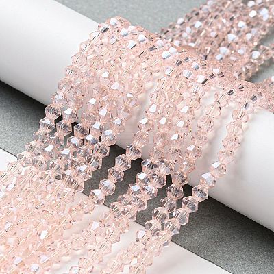 Transparent Electroplate Glass Beads Strands GLAA-F029-3mm-C26-1
