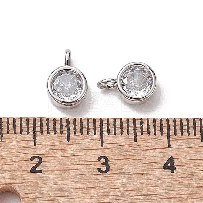 Brass Micro Pave Clear Cubic Zirconia Pendants KK-K360-13P-1