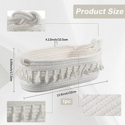 Cotton Rope Woven Storage Basket AJEW-WH20020-153B-1
