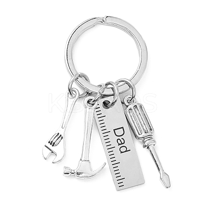 Non-Tarnish Father's Day Theme Alloy 201 Stainless Steel Keychain KEYC-A010-04-1