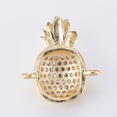 Brass Micro Pave Cubic Zirconia Links ZIRC-E135-05G-1