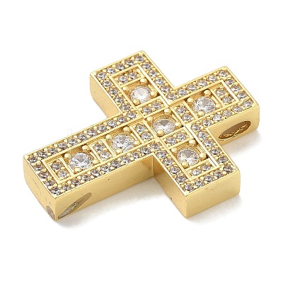 Rack Plating Brass Micro Pave Cubic Zirconia Pendants KK-L224-063G-1