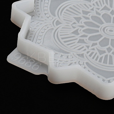 Mandala Flower Coaster DIY Silicone Mold DIY-K072-05B-1