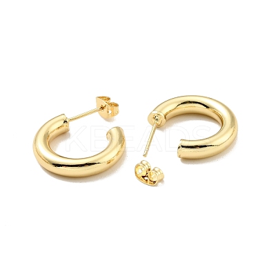 Rack Plating Brass C-shape Stud Earrings EJEW-G288-32C-G-1