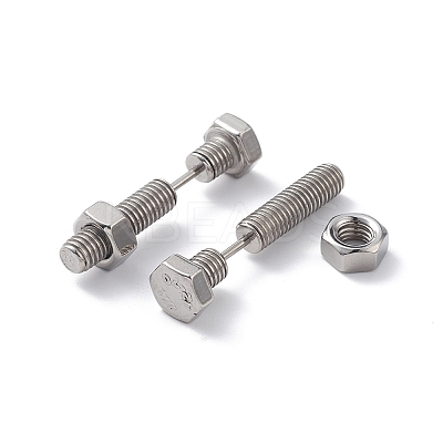 Non-Tarnish 304 Stainless Steel Screw Bolt Ear Taper Stretcher for Woman Men EJEW-F312-08P-1