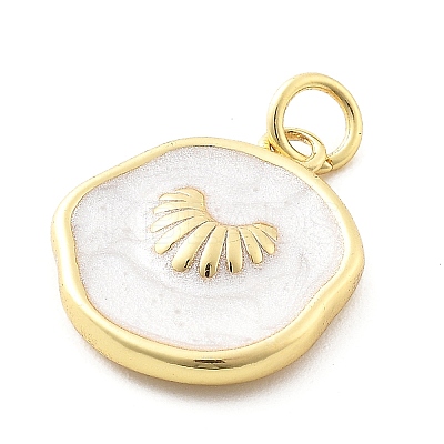 Ocean Theme Brass Enamel Pendants KK-Q029-01D-G-1