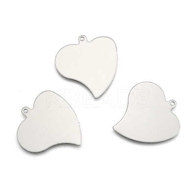 Tarnish Resistant 201 Stainless Steel Heart Stamping Blank Tag Pendants STAS-S031-16-1