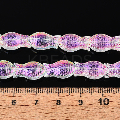 Transparency Electroplate Glass Beads Strands GLAA-T023-40B-01-1