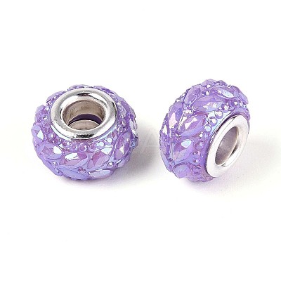 Opaque Resin European Beads RESI-T057-29F-1