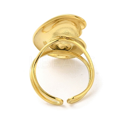 Ion Plating(IP) 304 Stainless Steel Spiral Open Cuff Ring for Women RJEW-C083-04G-1