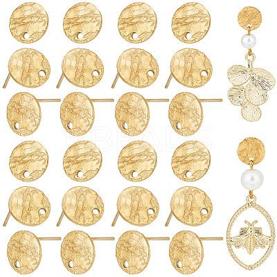 50Pcs Ion Plating(IP) 304 Stainless Steel Stud Earring Findings STAS-SC0008-57G-1