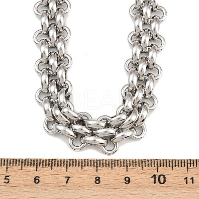 13.5MM 304 Stainless Steel Panther Chain OT Necklaces for Women NJEW-G179-03P-1