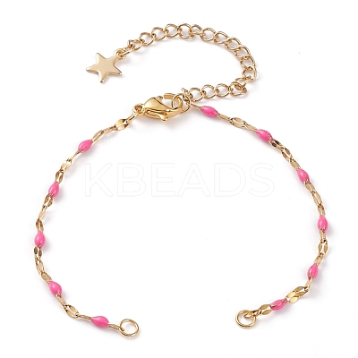 PVD Vacuum Plating 304 Stainless Steel Link Chain Bracelet Making AJEW-JB00870-1