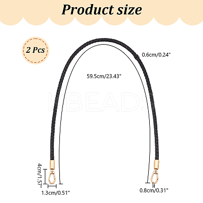 PU Imitation Leather Braided Bag Handles PURS-WH0005-96A-02G-1
