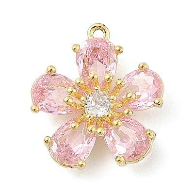 Brass Micro Pave Cubic Zirconia Pendants KK-S514-02C-G-1