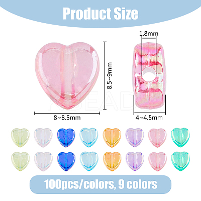 9Bags 9 Colors Acrylic Beads OACR-DC0001-16-1