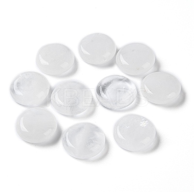 Natural Quartz Crystal Flat Round Palm Stones G-M416-10F-1