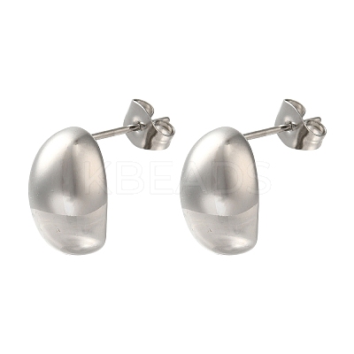 304 Stainless Steel Oval Stud Earrings for Wome EJEW-S237-02-1